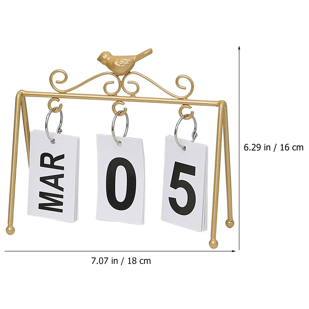 

1pc Perpetual Calendar Ornament Metal Crafts Desk Decorations Iron Paper Material Home Office Supplies Desktop Accessories