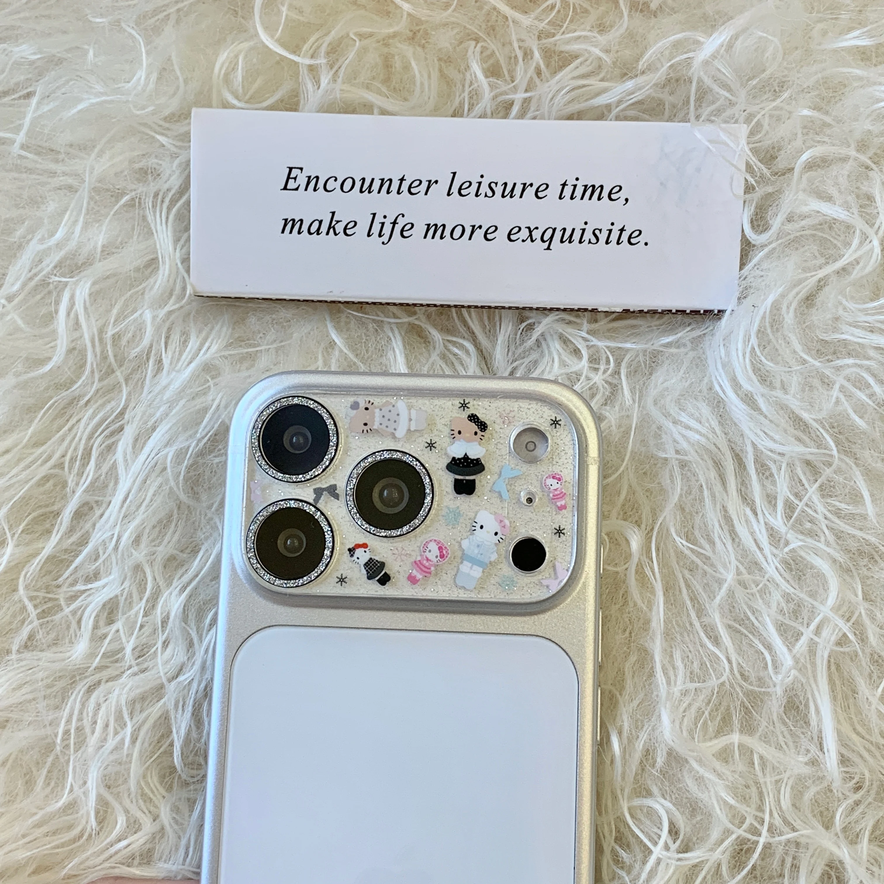 ثلاثية الأبعاد الكرتون كيتي الماس عدسة الكاميرا طبقة رقيقة واقية مناسبة آيفون 17 برو ماكس 16 15 14 13 بروماكس الغطاء الخلفي عدسة صغيرة الزجاج