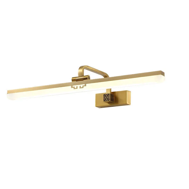 

Luxury LED wall lamp full copper bathroom mirror cabinet American creative simple mirror front