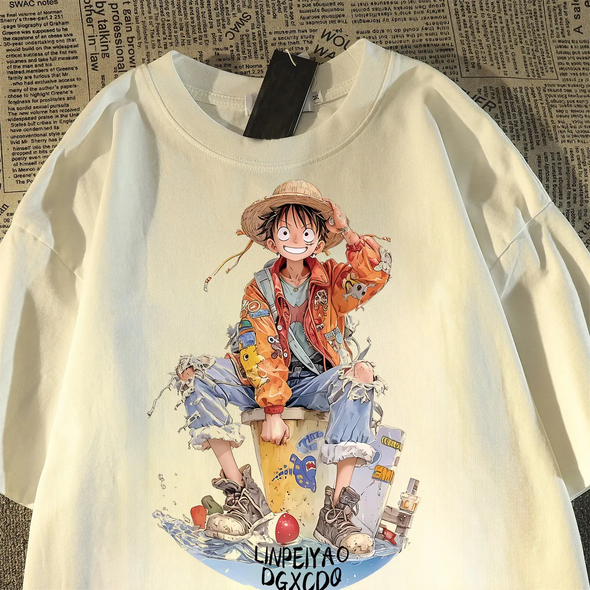 

Trendy and Casual One Piece Printed Short-sleeved T-shirts for Men and Women, Loose American Couple Tops