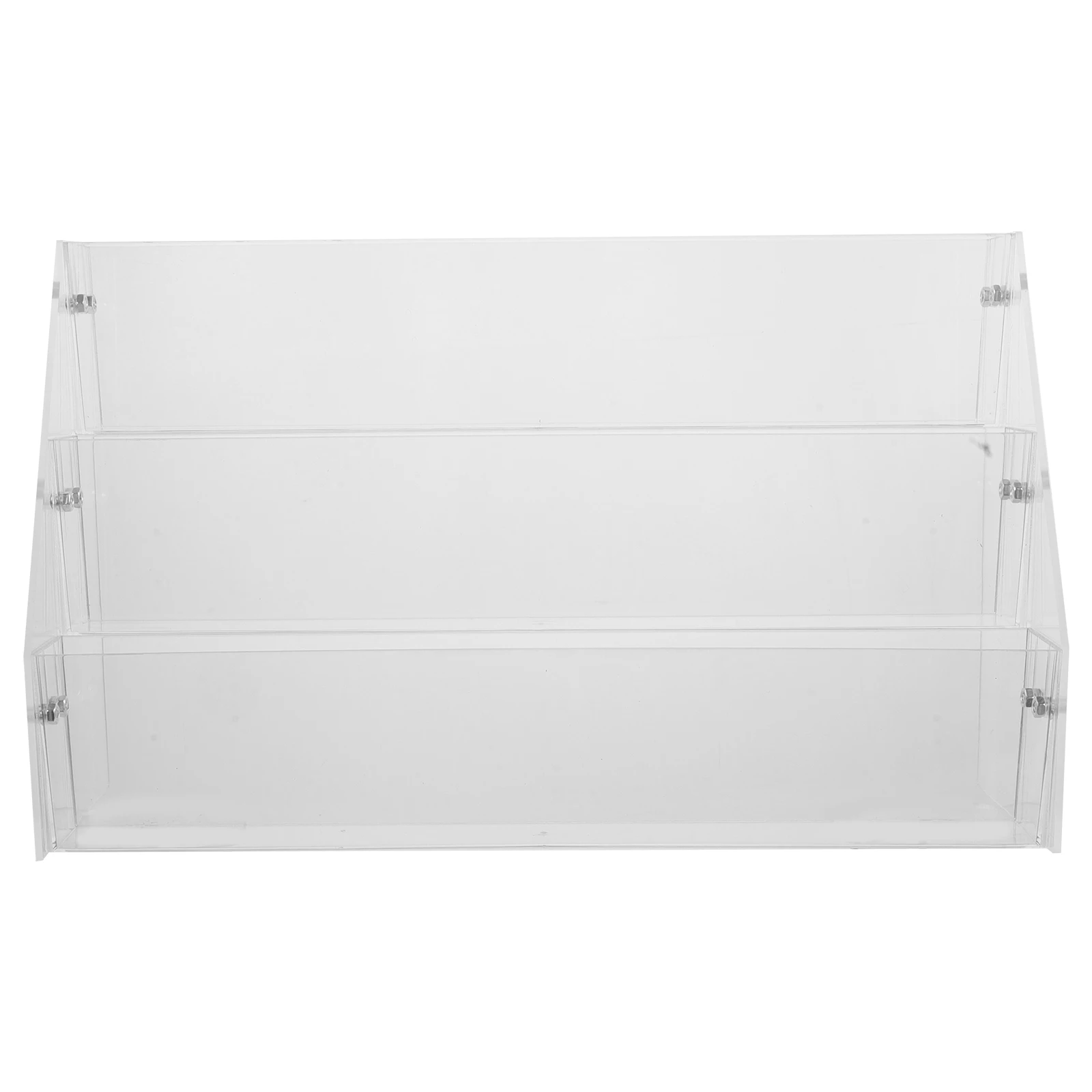 1pcs Multifunctional Acrylic Display Stand Clear Sticker Holder Tiered Storage Rack Transparent Badge Organizer For Office Desk