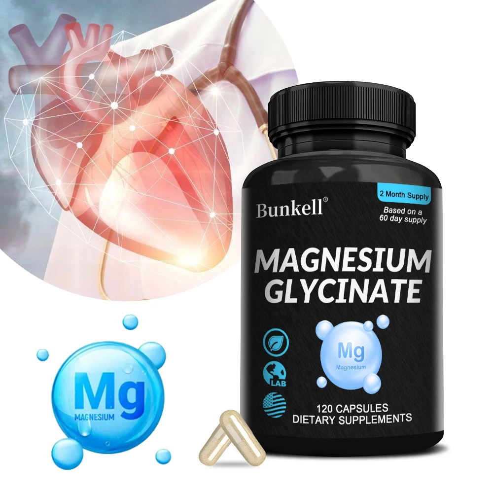 Magnesium Glycinate Supplement - 1040 mg Magnesium High Strength Capsules Pure Active Ingredients, Immune, Heart, Muscle, Sleep