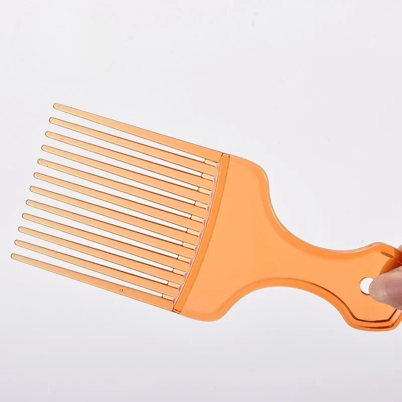 Dentes largos Escova Pick Comb para Cabelo Afro Encaracolado, Engrenagem Plástica, Garfo, Inserir Escova de Cabelo, Styling Tools, 1 Peça