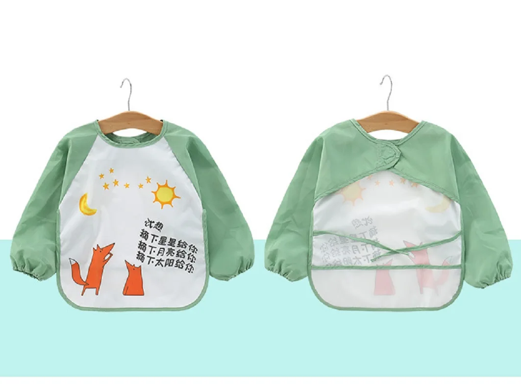 Girl Boy Baby Chid Bibs New Cute Stuff Toddler Oil Resistant Waterproof Long Sleeve Art Smock Feeding Apron