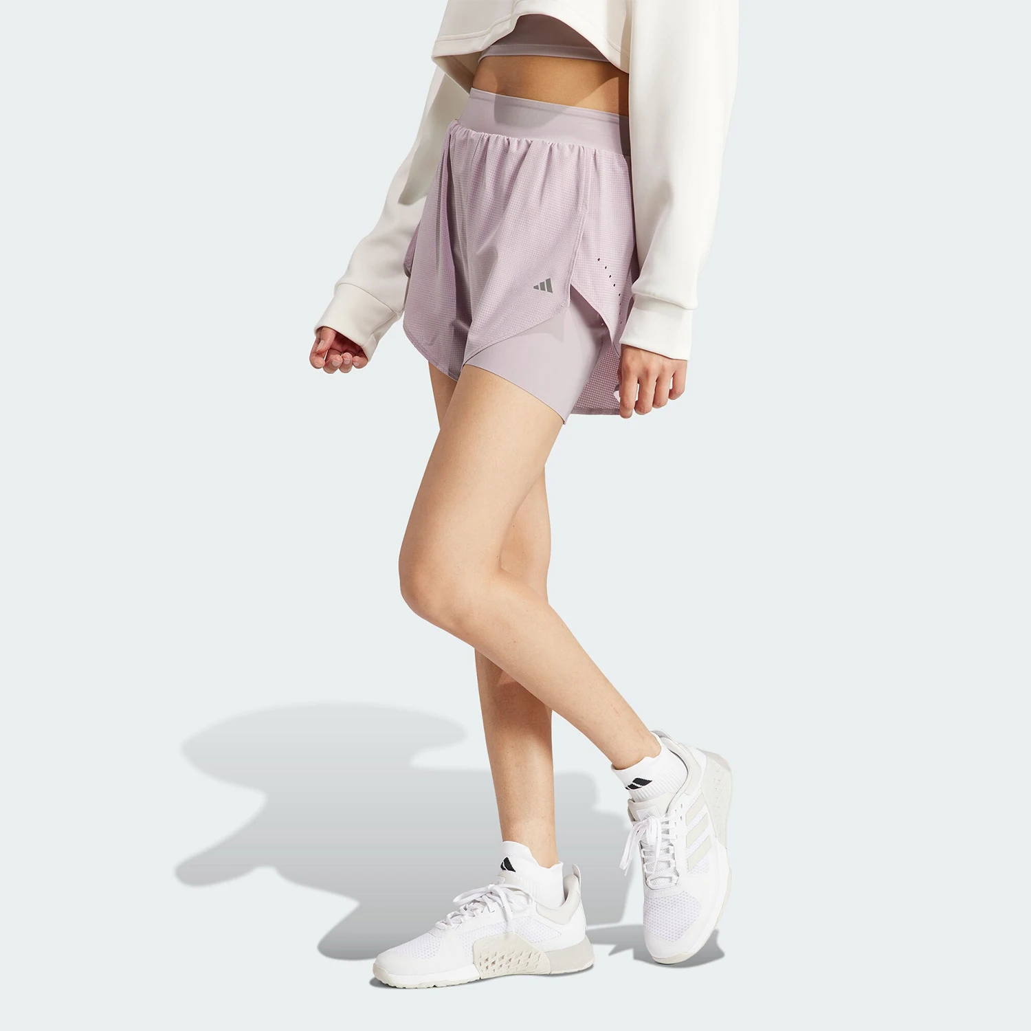 Pantalones cortos deportivos Adidas oficiales transpirables y frescos 2 en 1 para mujer IU1140