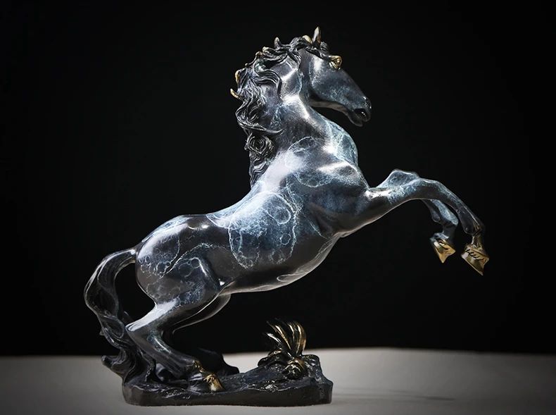 LARGE -TOP COOL -lightning Lucky HORSE home office Business Mascot Money Drawing FENG SHUI steed bronze ART Statue