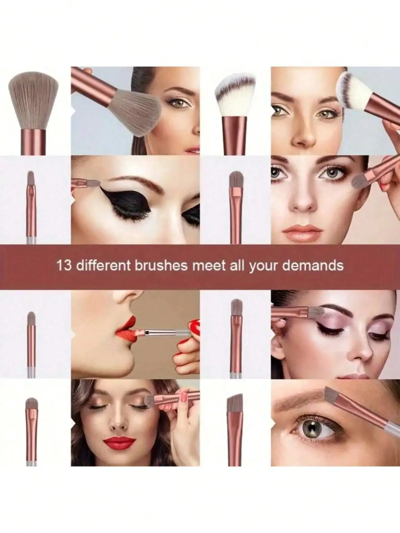 Makeup Brush Set Soft Fluffy Professional Cosmetic Foundation Powder Eyeshadow Kabuki Blending Make Up Brush Beauty Tool Makeup Sponge Storage Bag