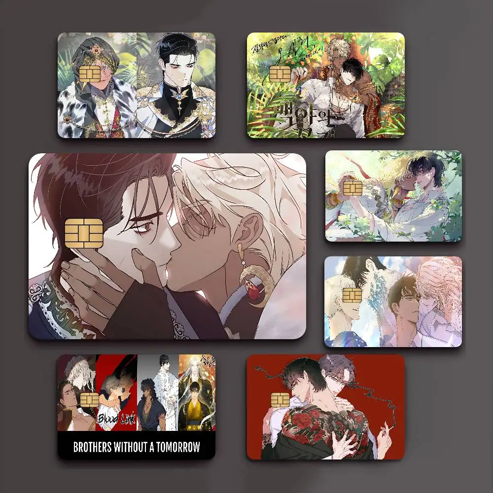 Brothers without a tomorrow bl Anime 2024 Anime Cartoon Skin Stickers Film Tape Case for Big Credit Debit Card Front Side