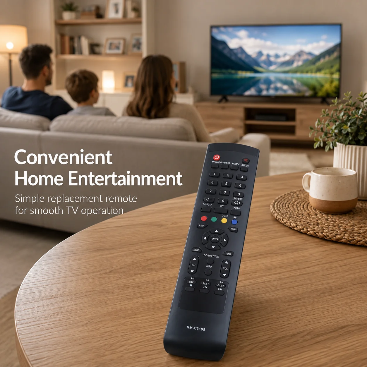 Replacement Remote Control for JVC TV RM-C3195, Compatible with JVC Smart Television, Plug and Play No Programming Needed