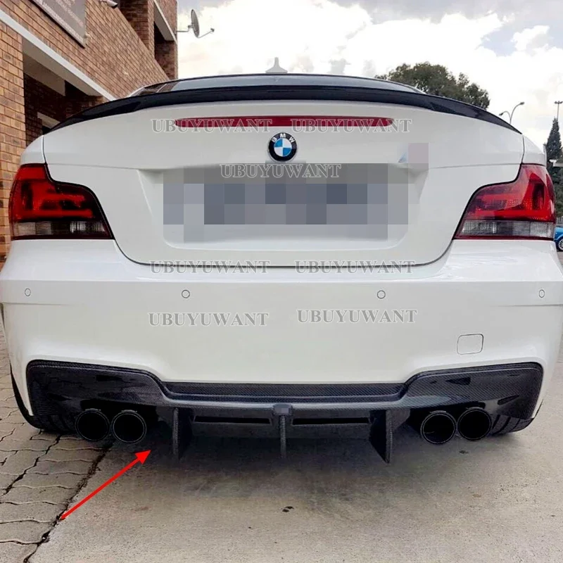 For BMW E82 1 Series 1M Coupe E82 120d 135i 2007-2013 Car Rear Bumper Lip Spoiler Diffuser E82 Rear Diffuser REAL CARBON FIBER