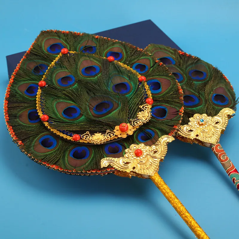 Tibetan Nepalese Craft 7/18 Eye Peacock Feather Fan Household Buddhist Temple Water Purifier Feather Decoration Handicraft - view 2