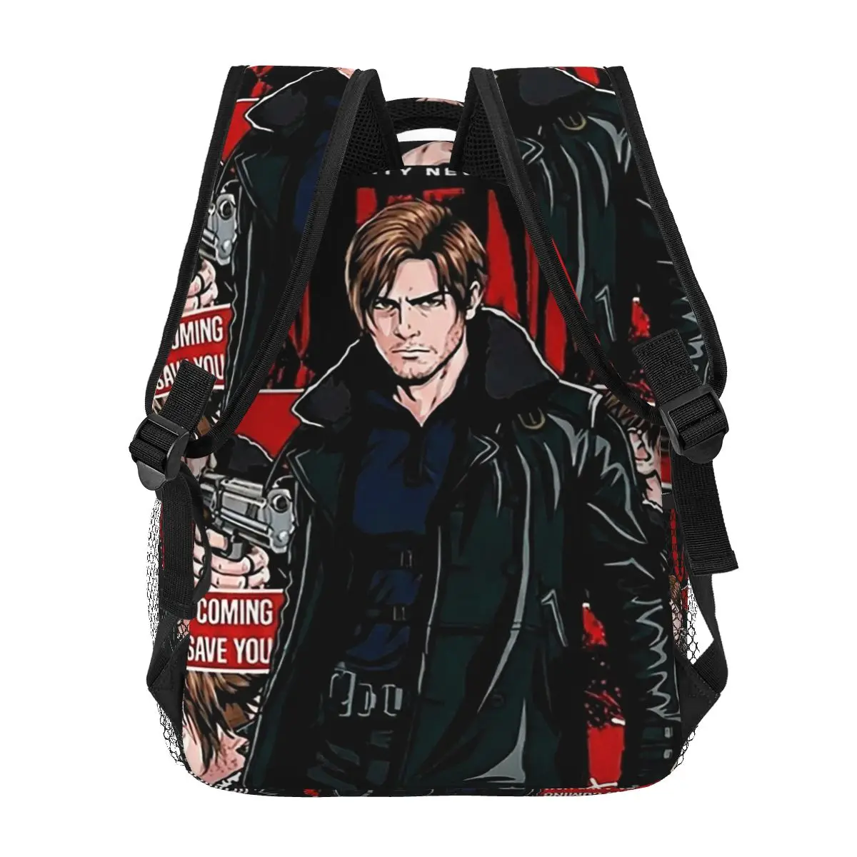 Resident Evils Leon Kennedy Game Student Backpack School Bag Hiking Travel Daypack for Boys Girls Fashion Bookbag Shoulder Bags view 4