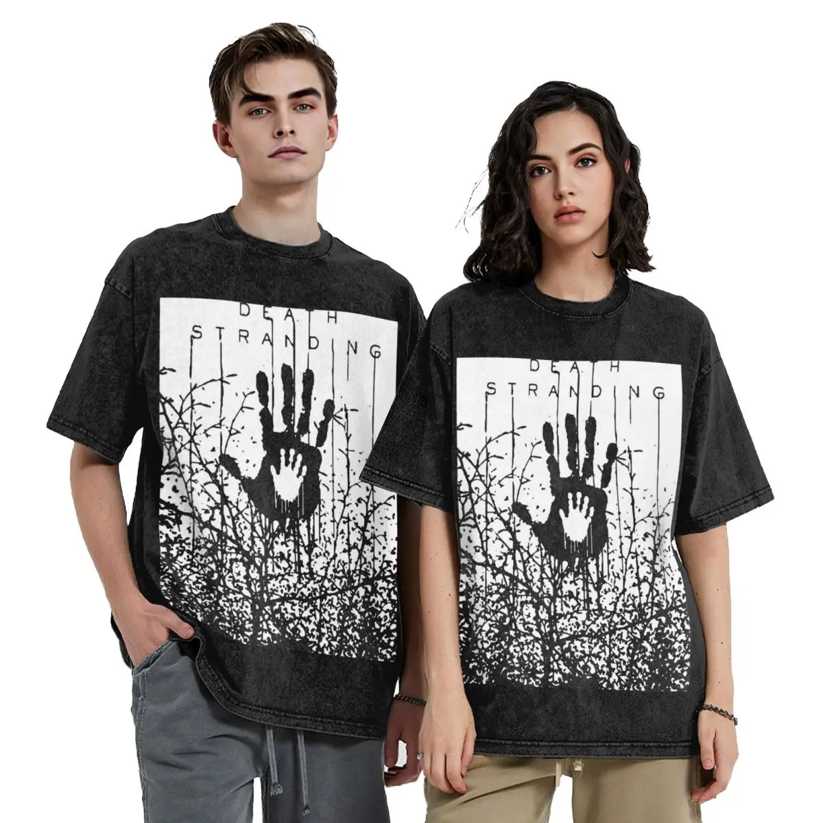 In The Forest Death Stranding Game For Fans Hip Hop Short Sleeve T-Shirts Washed Tops Tees Streetwear T Shirt Printed