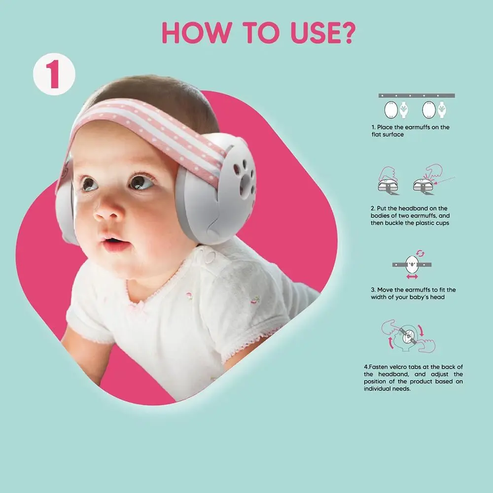 Convertible Design 2-in-1 Baby Ear Muffs Adjustable Band Comfortable Noise Cancelling Headphones Noise-proof Sleep Improvement