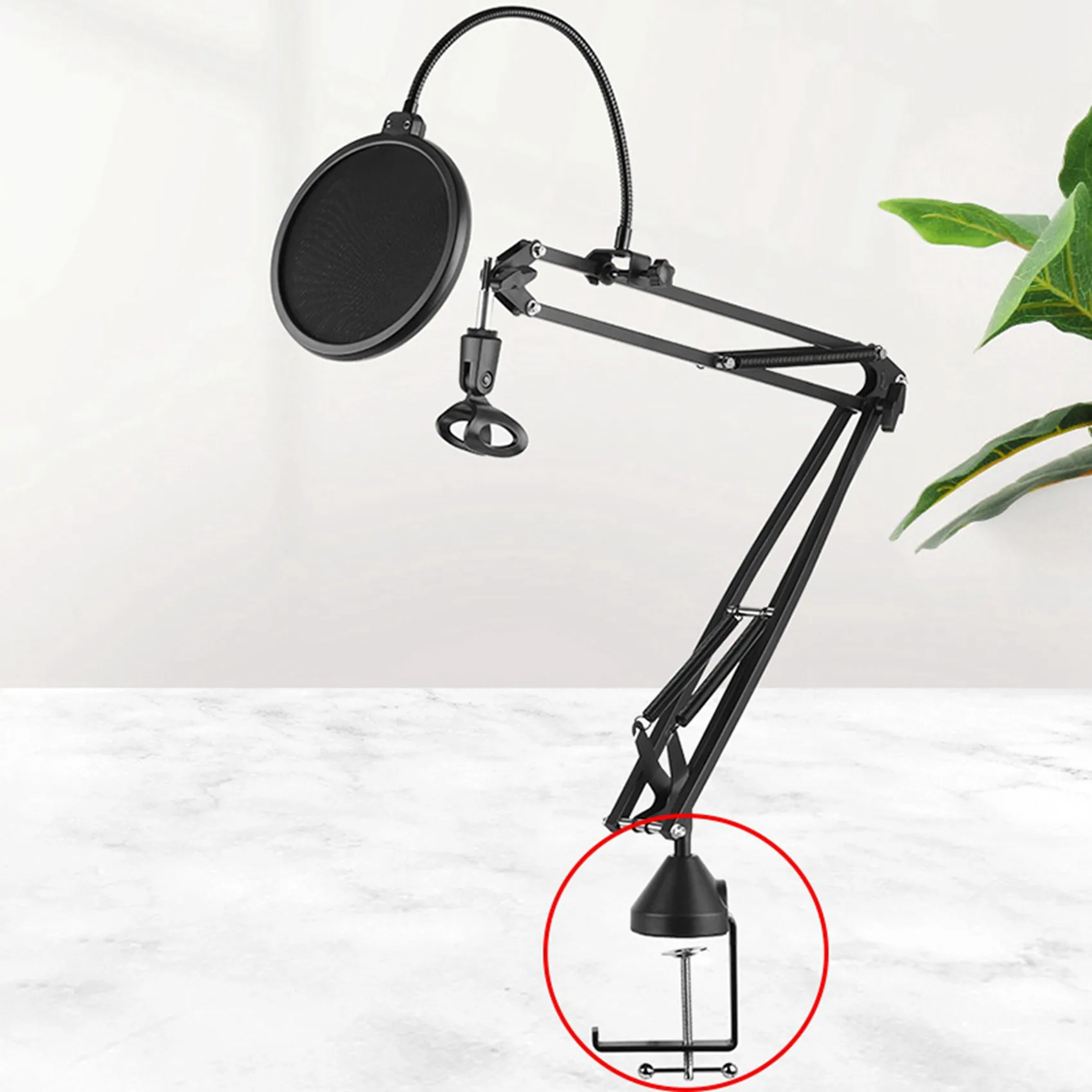 Leading-2X Metal Table Mounting Clamp Cantilever Bracket Clamp For Microphone Suspension Boom Scissor Stand Holder