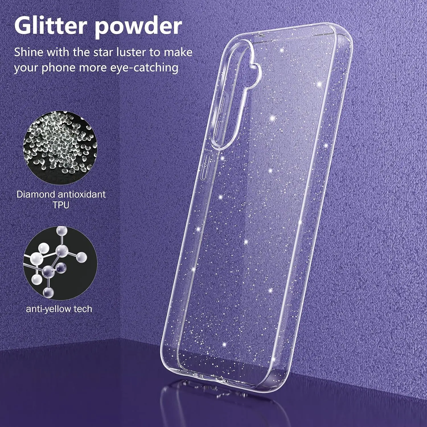 Glitter Case for Samsung Galaxy S24 Ultra S23 FE S22 Plus S21 S20 Note 20 A14 5G A54 A34 A33 A32 A13 A52 A53 Cover Accessories