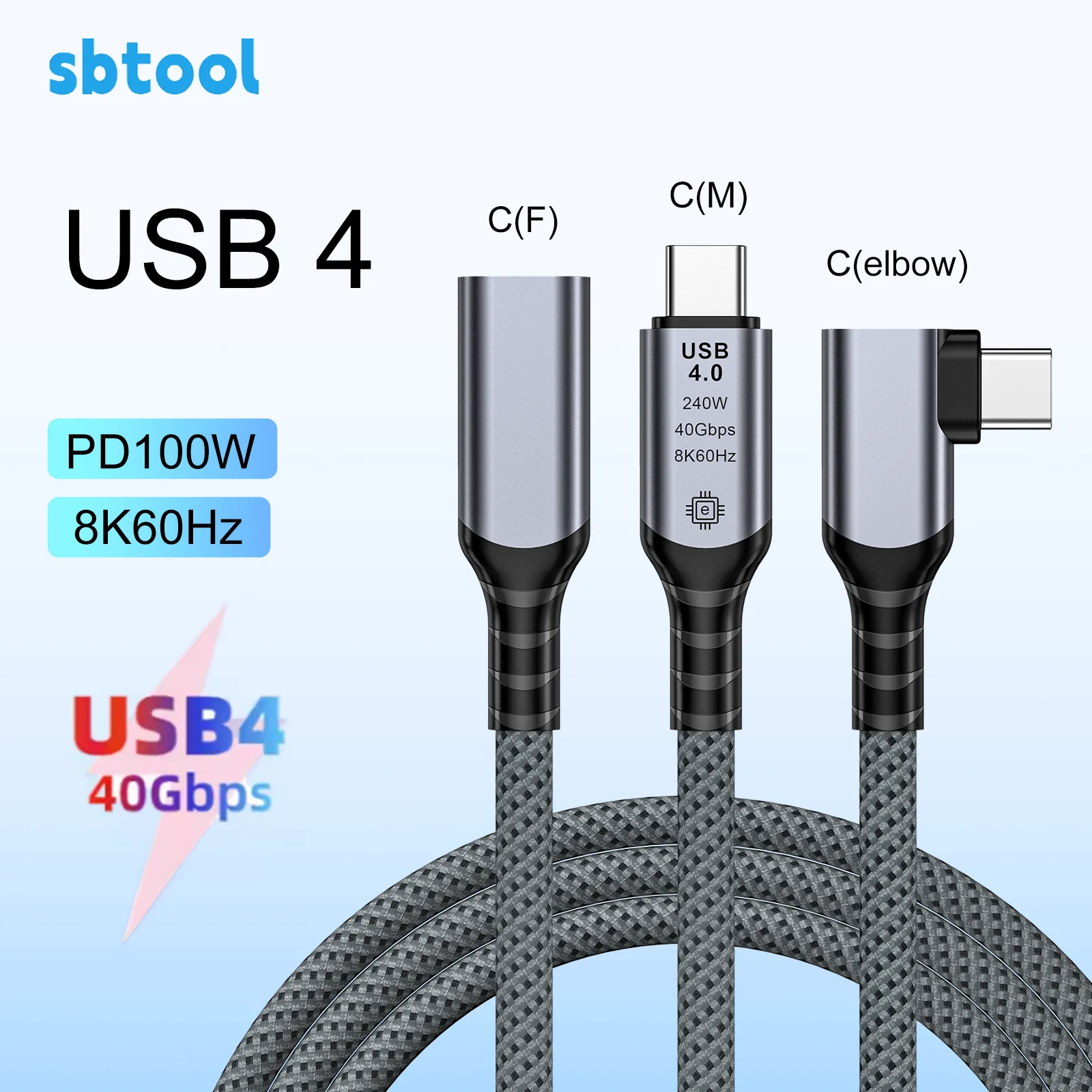 

USB 4.0 240W High-Speed Data Transmission Cable Ultra-High-Speed USB 3.2 Type C Charger Connection Data Cable 240W