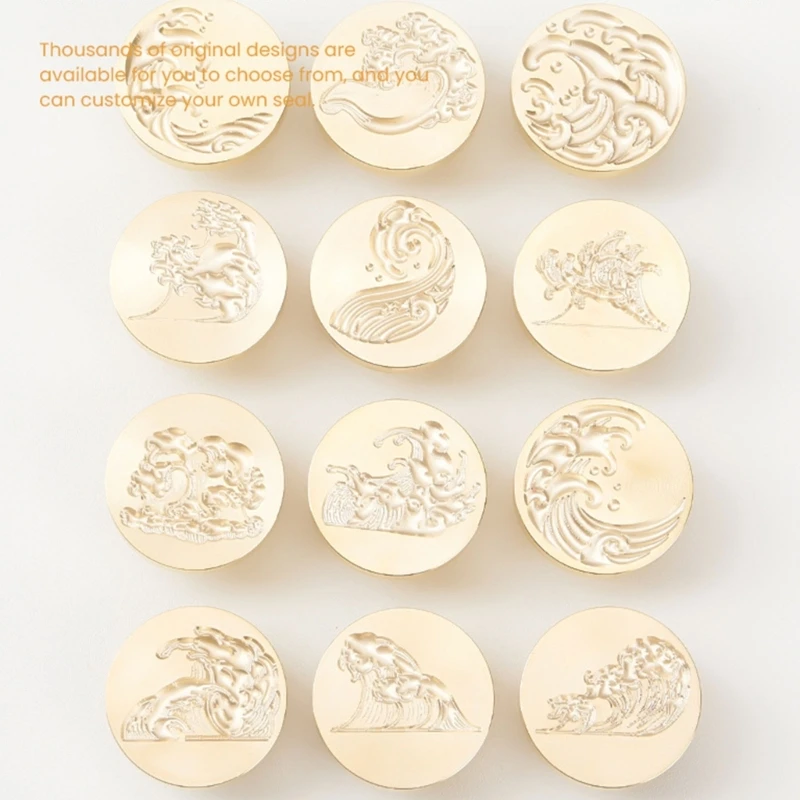 Dropsale testa timbro sigillo cera modello ondulato