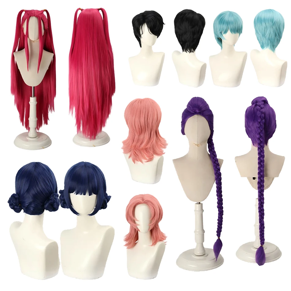 

Kids Headwear Rumi Mira Zoey Cosplay Wig K-POP Cosplay Teen Girls Anime Lolita Cos synthetic Wig Halloween 120cm Long Hair Nails