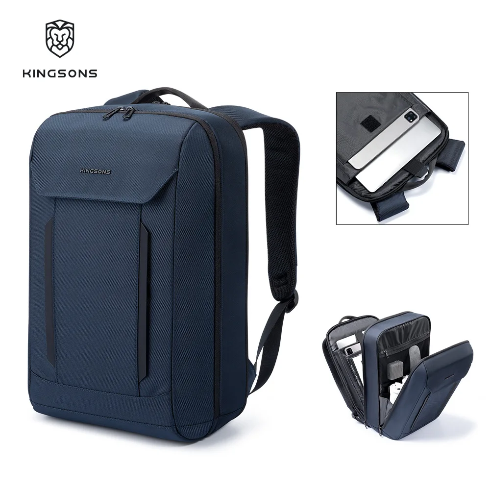 

Kingsons Men's Lightweight Double-layer Computer Bag Multifunctional Business Standing High Quality Anti-splashing Backpack