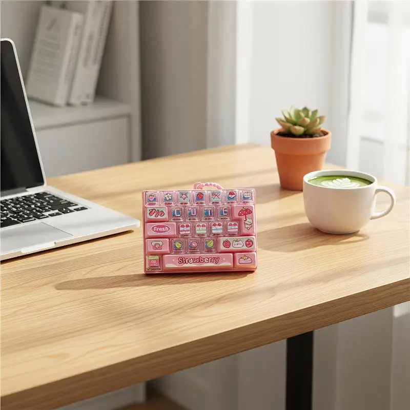 Niedliches 26-Tasten-Klick-Fidget-Spielzeug, Anti-Angst-Dekompressionsspielzeug, leichter Taschenanhänger zur Stresslinderung im Büro und zur Entspannung. – Detail 3