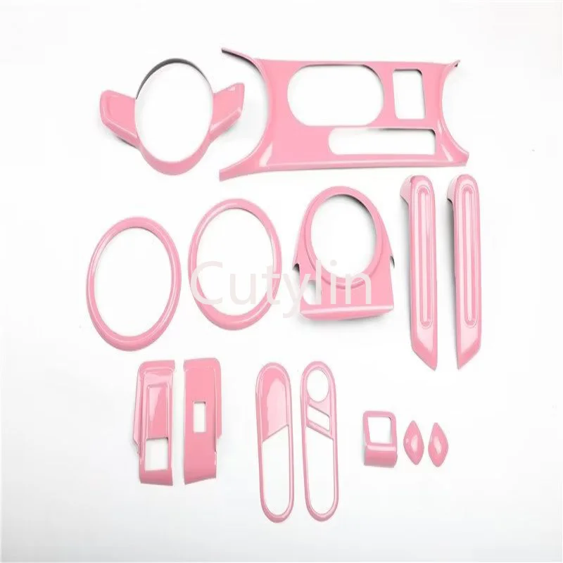 

L/RHD for Volkswagen Vw Beetle 2013-2019 ABS Pink Handle Bowl Gear Shfit Panle Front Water Cup Holder Cover Interior Accessories