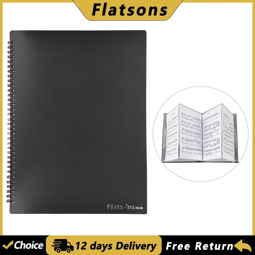 Flatsons FB-04 A4 Size Paper Music Score Folder 40 Pockets Sheet Document File Organizer Folder for Guitar Violin Piano Players