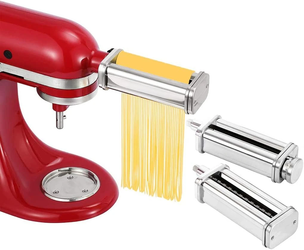 Pasta Maker Attachments Set for all KitchenAid Stand Mixer, including Pasta Sheet Roller, Spaghetti Cutter, Fettuccine Cutter