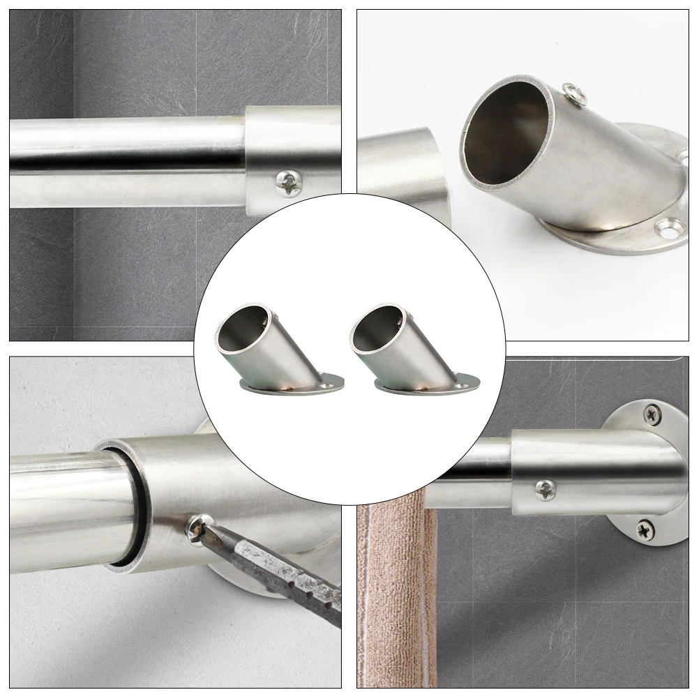 

1Set Home Curtain Bracket Easy to Fix Curtains Firmly Long Lasting Simple Style Black Curtain Rod Brackets Rod Brackets