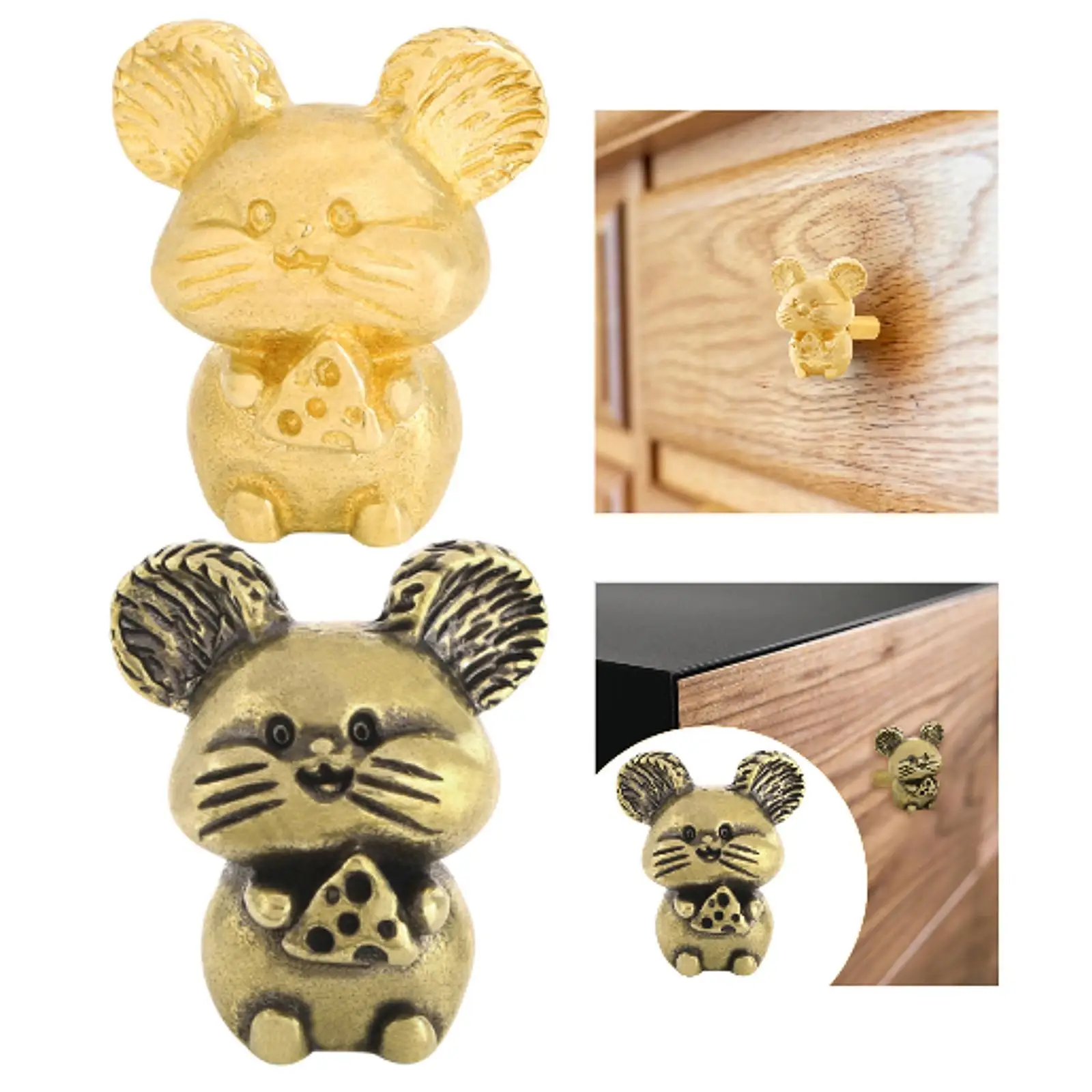 Mini Mouse Statue Drawer Pull Furniture Accessories Easy Installation Door Handle for Home Kids Room Bedroom Cupboard Decor