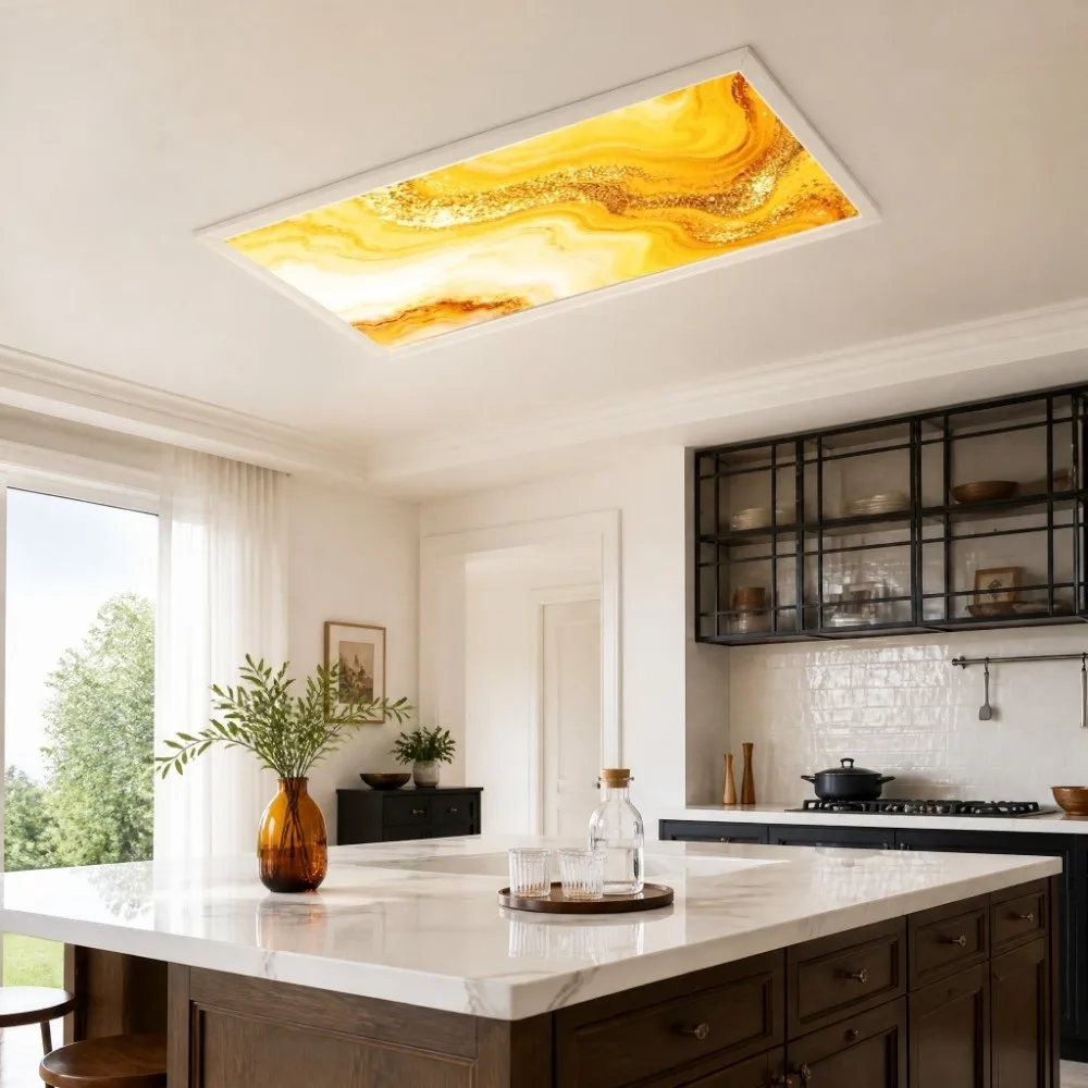 Polyester Fabric Magnetic Lamp Shade Light-Blocking Magnetic Design Ceiling Light Cover Eye-Protective Neat Decorative Effect