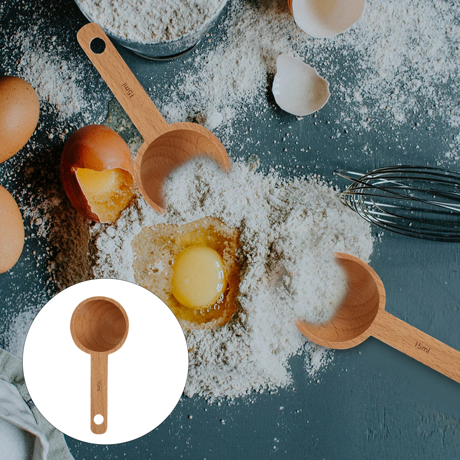 Magnetic Wood Wooden Measuring Spoon Coffee Scoop Household Tool Sturdy Ingredient