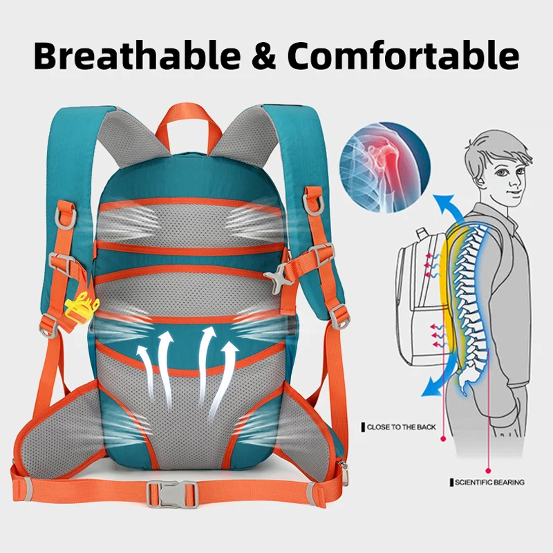 Hiking Backpack Lightweight Travel Rucksack Outdoor Camping Climbing Knapsack Large Leptop Luggage Weekend Sports  Schoolbag Sac view 3