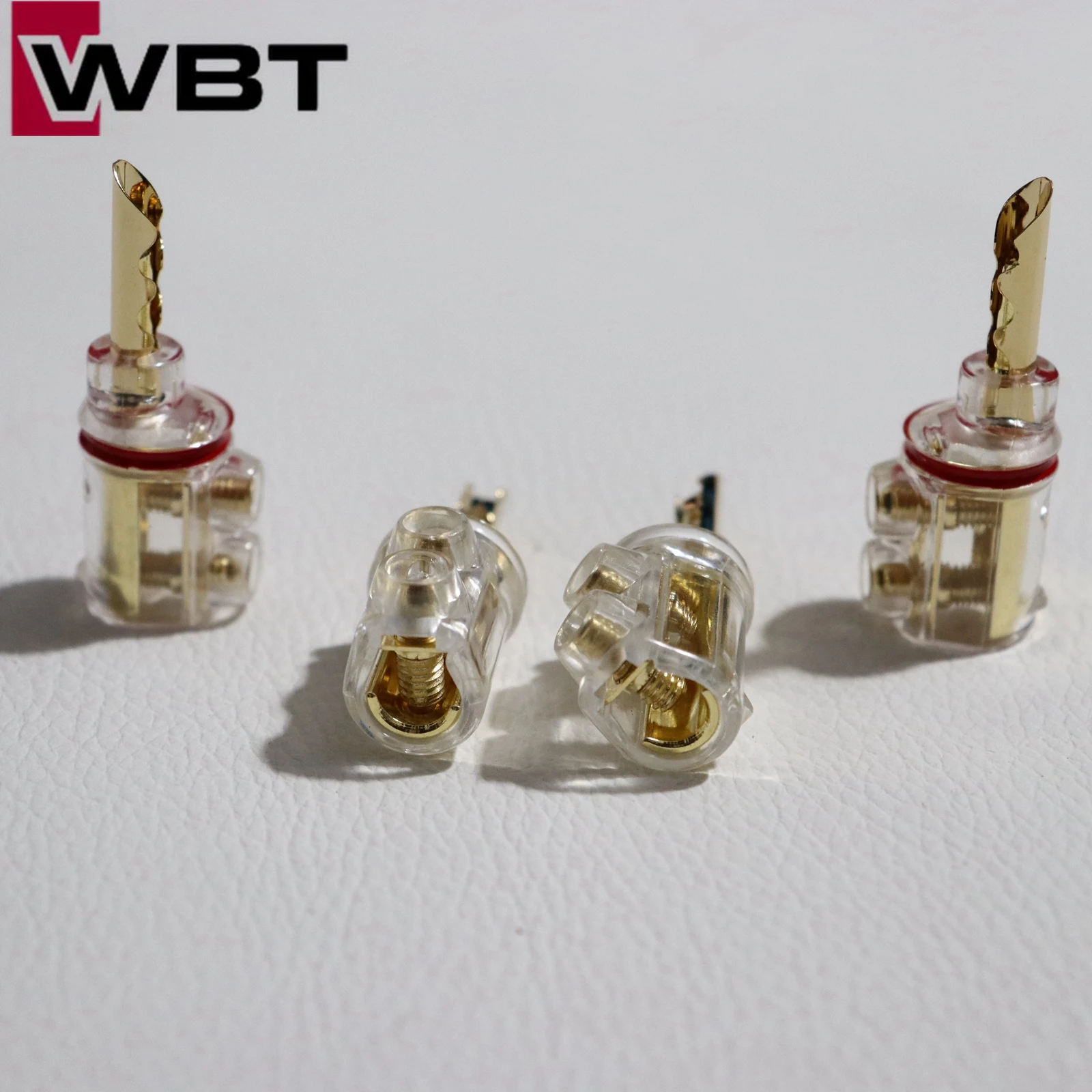 4pcs Brand new original WBT audio banana plug Non-magnetic no soldering Y Spades plug HiFi Loudspeaker cable Connector Adapter