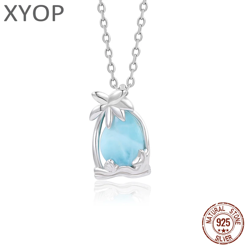 

XYOP 2024 Jewelny 925 Silver Larimar Dolphin fish Pendant A deer Christmas meets miracle