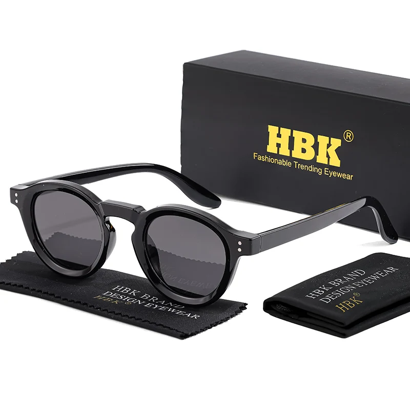 HBK Mode Polarisierte Sonnenbrille Männer Retro TR90 Hochwertige TAC Linsen Runde Sonnenbrille Frauen Fahren Angeln Brillen Reisen – Detail 4