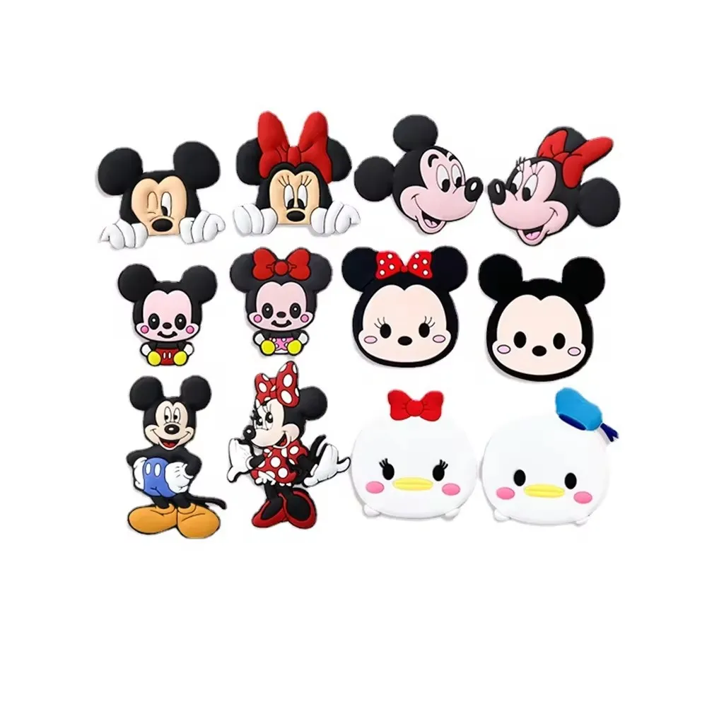 Novo oversized miniso caixa mickey minnie sapato encantos acessórios diy meninos e meninas tamancos sandálias fivela decorativa