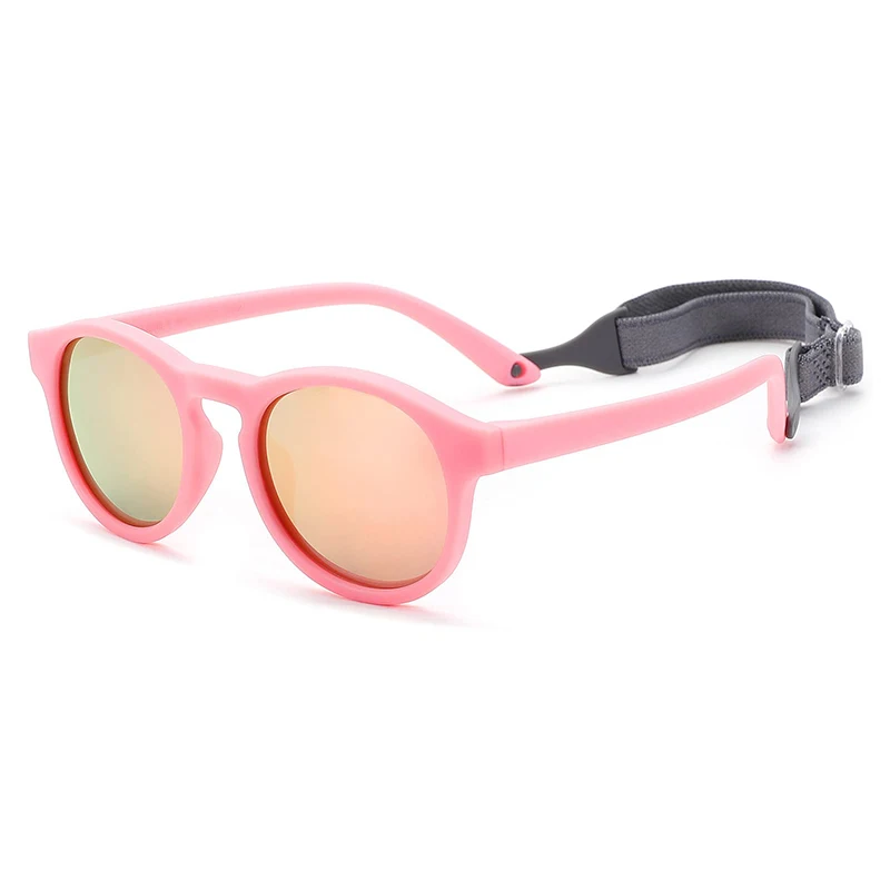 

Baby's First Sunglasses with Strap Round Flexible 400UV Polarized Infant Sunglasses for Ages 0-2 Years