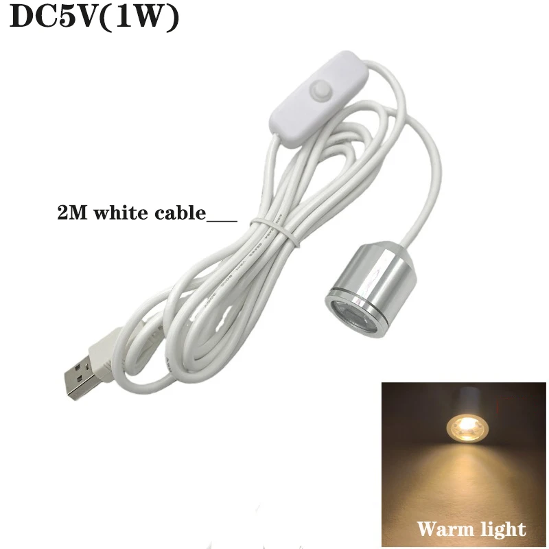 Mini LED Spotlights Ceiling Down Light DC5V Surface Mounted Spots Cabinet Counter Jewelry Showcase 1W Warm white light