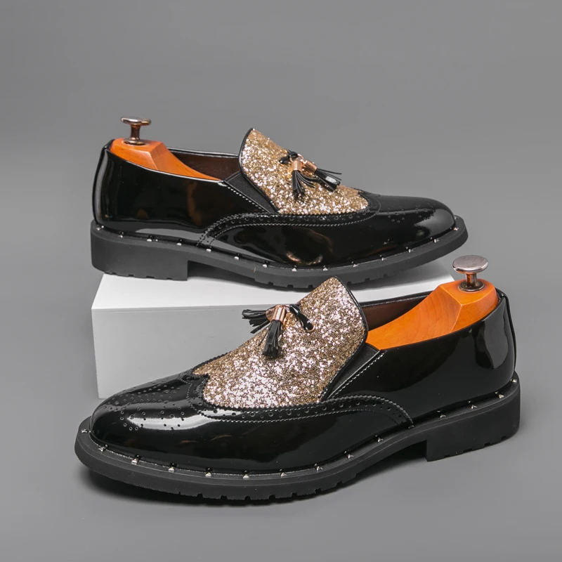 

Men's New loafers Fashion party casual style Nightclub 38-46 Hot selling plus size leather shoe Comfortable Suit Slip on