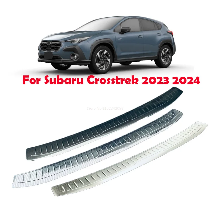 For Subaru Crosstrek 2023 2024 stainless Steel Rear Bumper Door Sill Trunk outside Door Sill Plate Cover tailgate guard plate