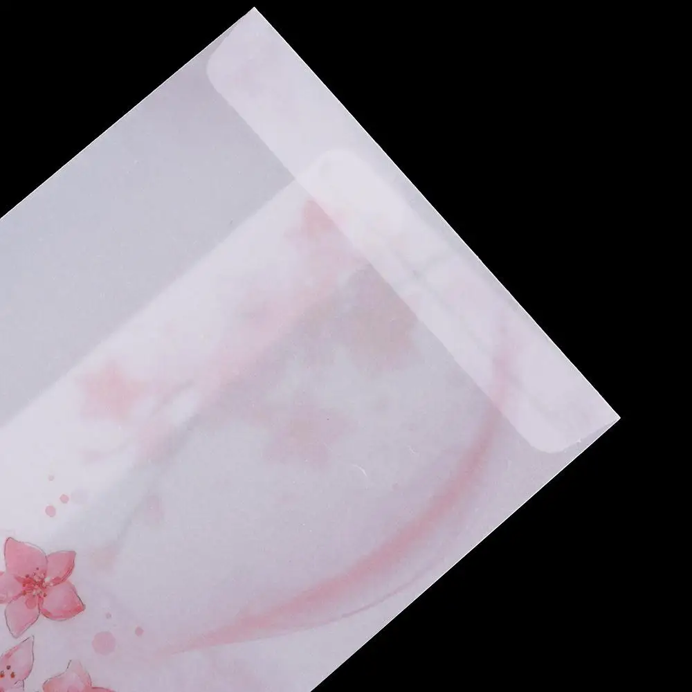 

10pcs Cute Stationery Card Cover Invitation Bag Peach Blossom Envelope Artificial Parchment Sulfuric Acid Paper Letter Organizer