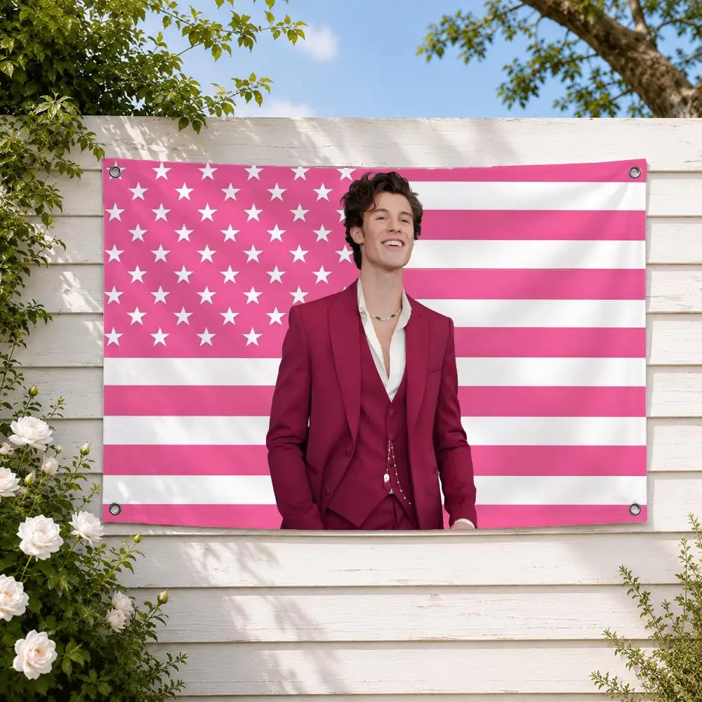 Singer Shawn Mendes Flags decor flag banner,wall hanging flag,indoor outdoor wall decor,yard garden porch patio
