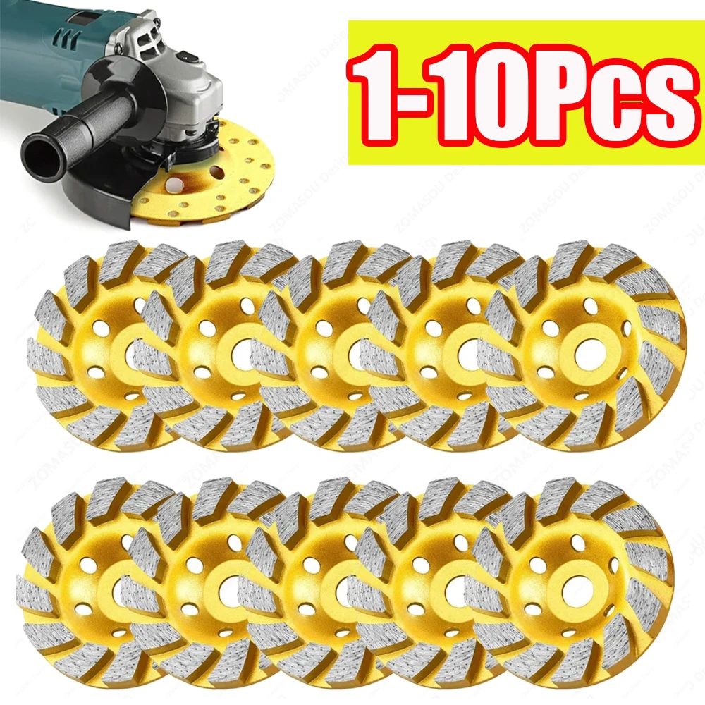 

1-10 шт. 4-дюймовый алмазный шлифовальный круг для бетона, диски, камень, керамика, турбо-алмазная шлифовальная чашка для угловой шлифовальной машины, полировки