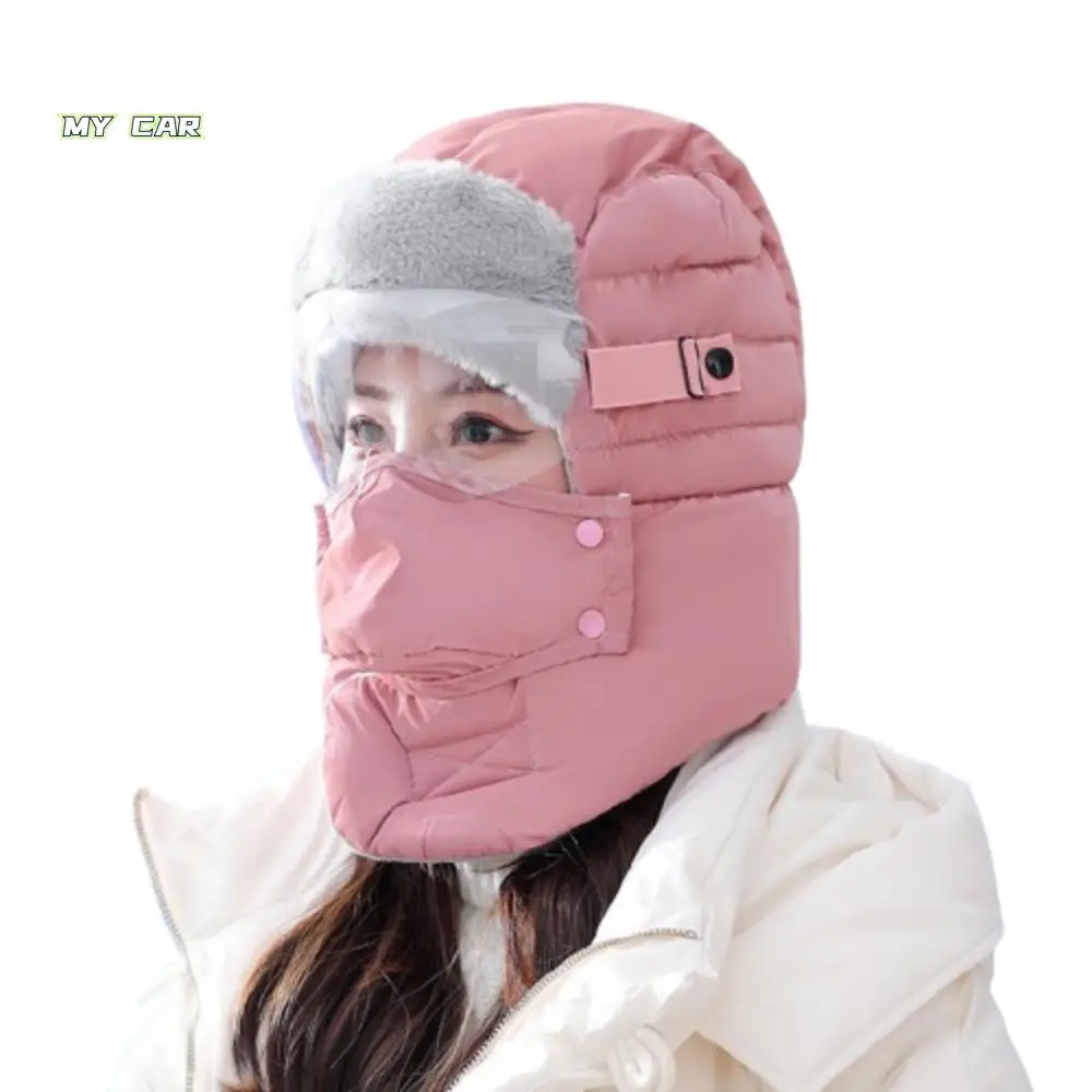 

Windproof Full Face Cover Hats Keep Warm Ear Protection Winter Goggles Mask Hat Cotton Waterproof Winter Electric Car Hat