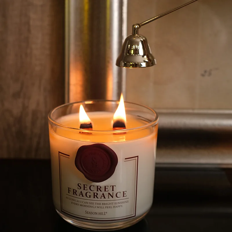 

Two wicks atmosphere Scented Candle white transparent glass candle home romantic high-end souvenir candlelight Smokeless