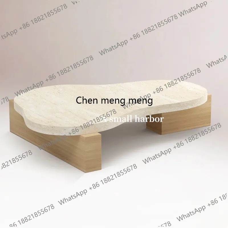 

Nordic natural travertine coffee table irregular designer light luxury living room coffee table high sense