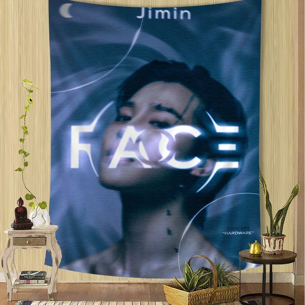 المغني J-Jimin Kpop نسيج الجدار شنقا التارو الهبي جدار السجاد النوم جدار شنقا ورقة
