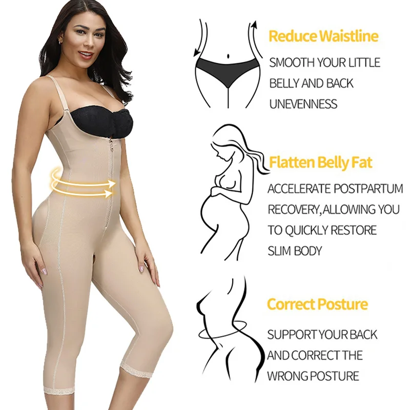 Colombian Girdles Shapers Post Surgical Waist Trainer Women\'s Open Bust Tummy Control Shapewear Thigh Trimmer Butt Lifter Fajas