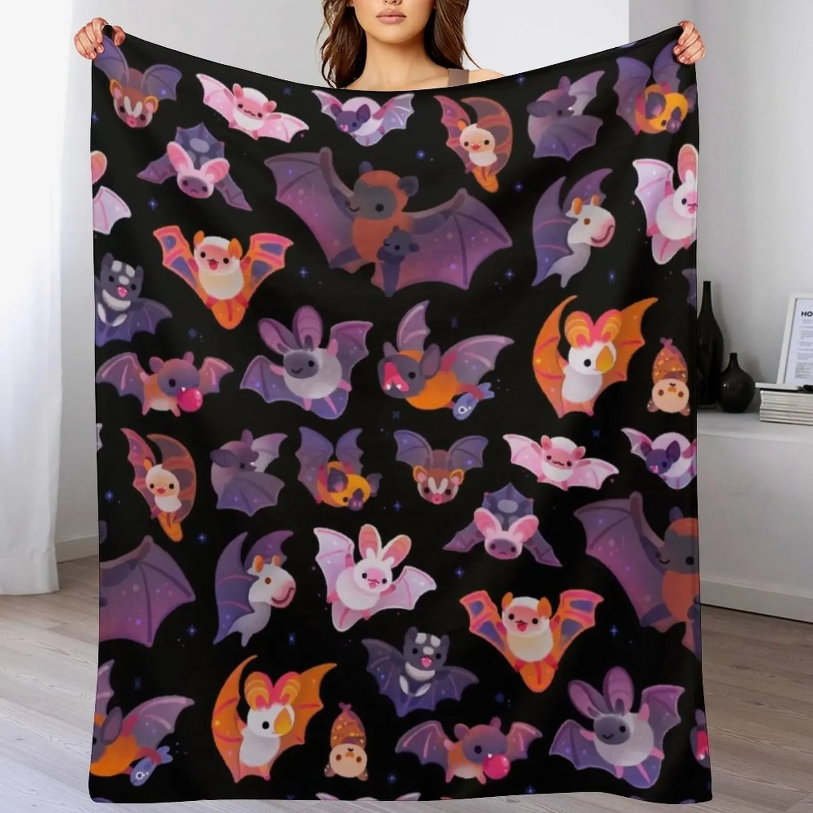 

Bat Throw Blanket Summer Beddings Sofa Thermals For Travel Cute Blankets